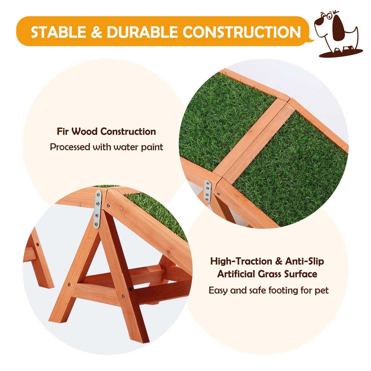 DS BD Petscene Dog Agility Ramp Puppy Obedience Training Wooden Artificial