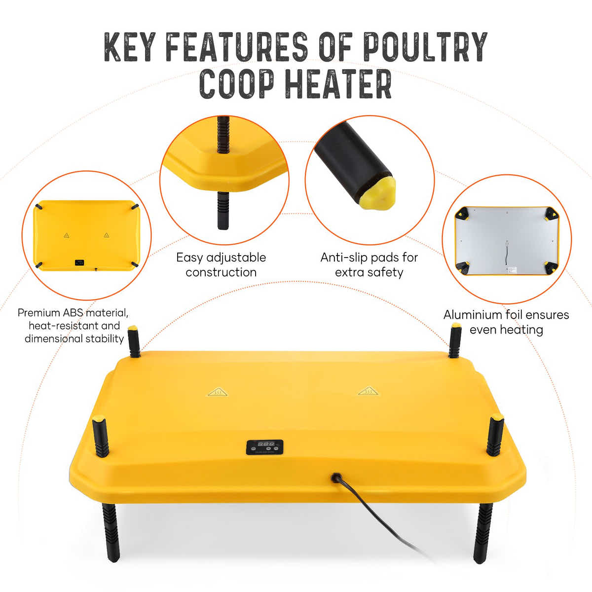 DS BD Chick Brooder Heating Plate 40x60cm 40 to 50 Chicks Adjustable Height