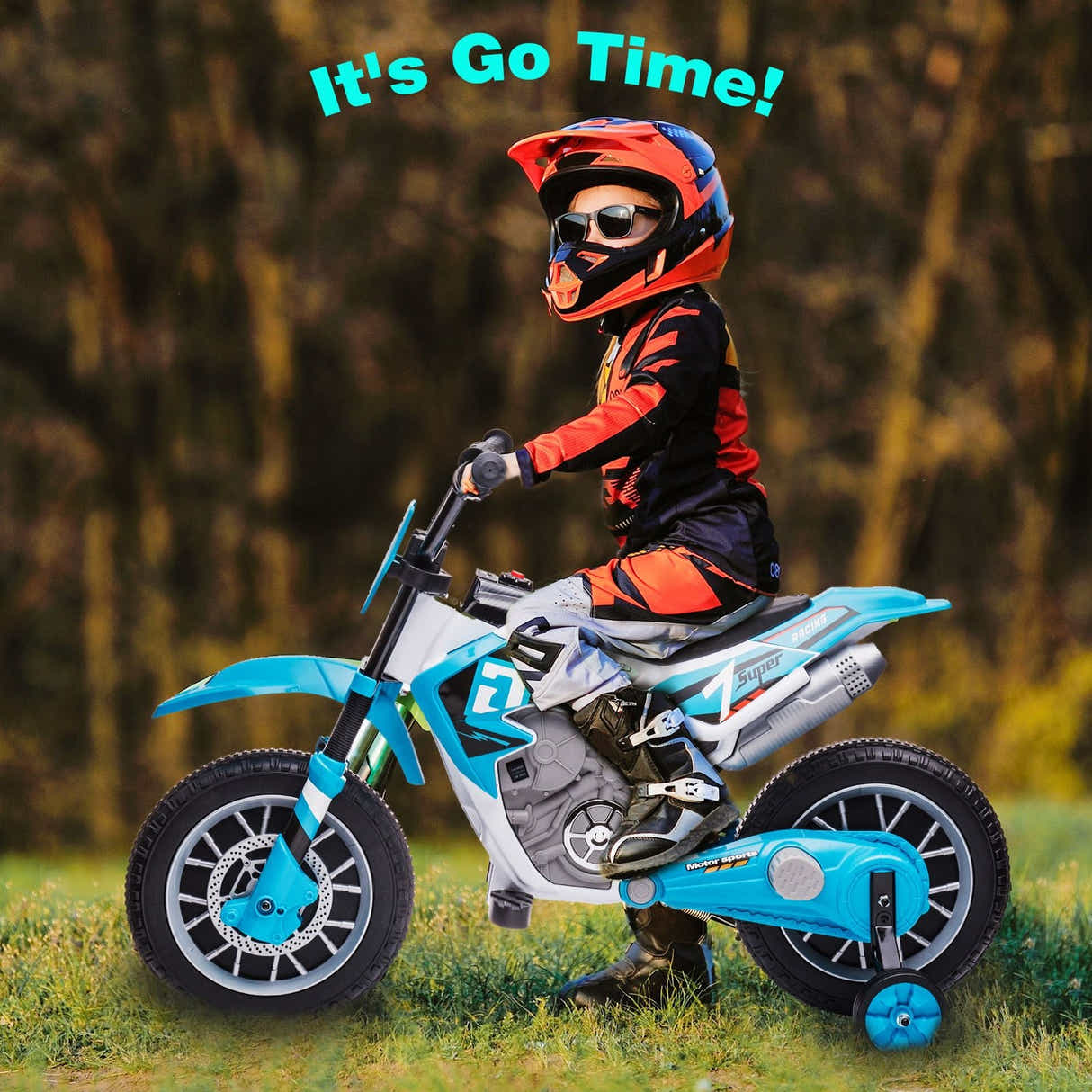 DS BD Kids Off-Road Ride-On Toy Electric 12V Battery Bike Pedal Speeds Blue