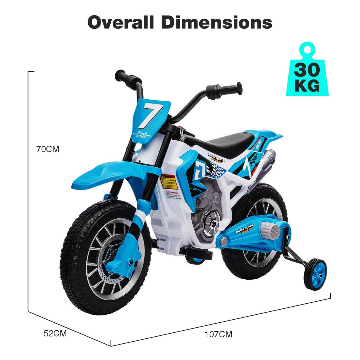 DS BD Kids Off-Road Ride-On Toy Electric 12V Battery Bike Pedal Speeds Blue