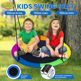 DS BD Tree Swing Chair Set Kids Hanging Round Flying Saucer Camping 2 Sides Disc