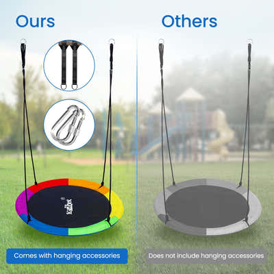 DS BD Tree Swing Chair Set Kids Hanging Round Flying Saucer Camping 2 Sides Disc