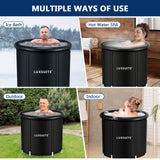 DS BD Portable Ice Bath Tub 300L Inflatable Hot Folding Large Black 80x71cm