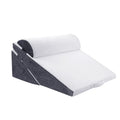 DS BD 3 Piece Bed Wedge Pillow Set Back Support Fabric Backrest Cushion Grey