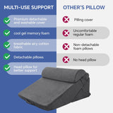 DS BD Wedge Pillow Triangle Bed Cushion Memory Foam Cooling Gel Neck Back