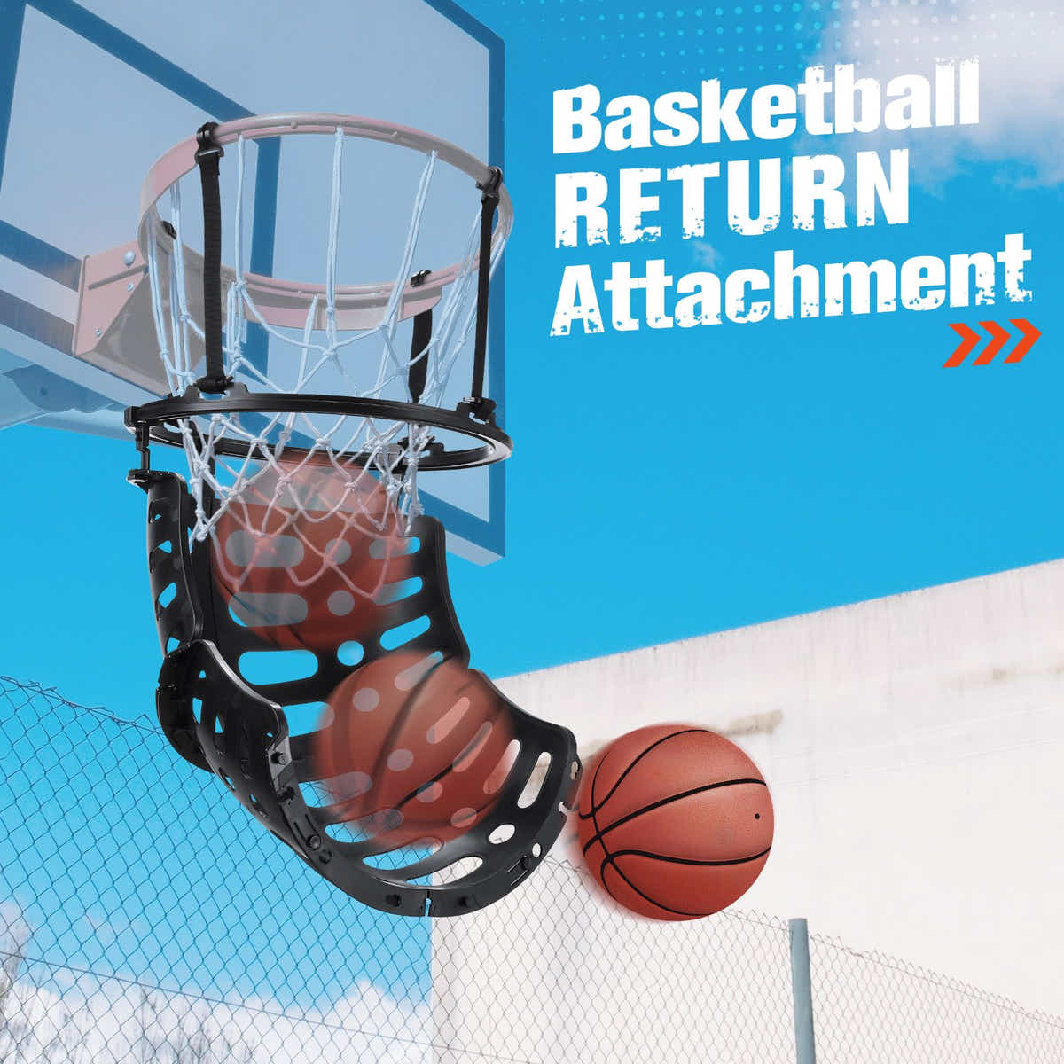 DS BD Basketball Hoop Ball Returner Rebounder Attachment Training Set Kids