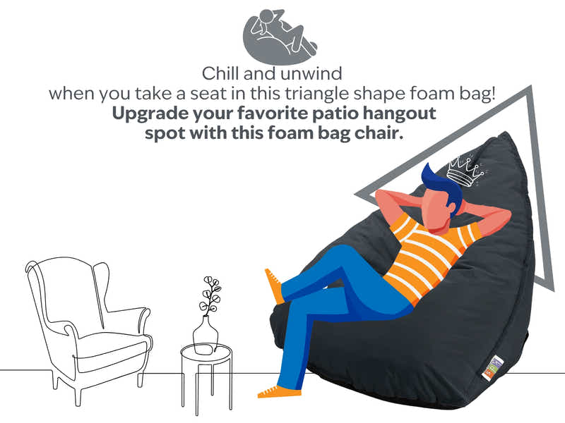 Outdoor Triangle Foam Bag Chair - Black