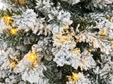 DS Christmas Tree Flocked Tips with Lights - 7Ft/210cm