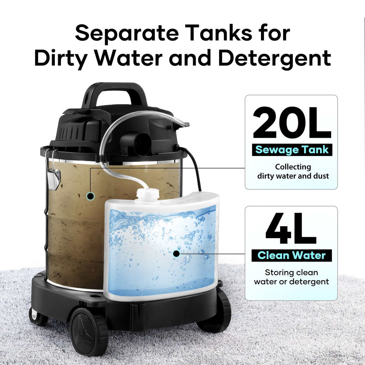 DS BD 5 In 1 Carpet Vacuum Mop Floor Sofa Wet Dry Vac Blower Pet Hair Cleaning
