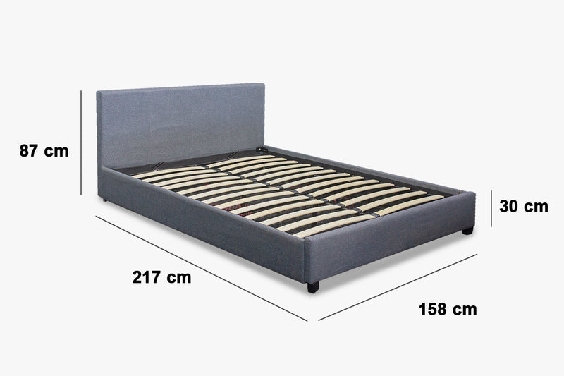 Bass Storage Bed Frame Grey - Queen