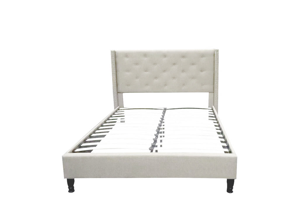 DS Lisbeth Fabric Queen Bed Frame - Beige