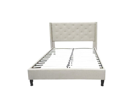 DS Lisbeth Fabric Queen Bed Frame - Beige