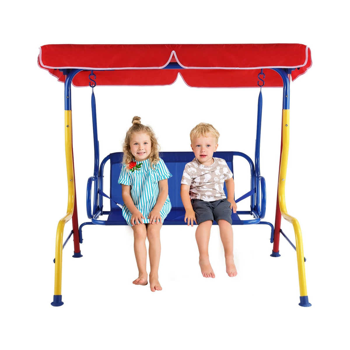 DS BD Kids Swing Chair Canopy 2 Seater Garden Hammock Lounge Bench Patio