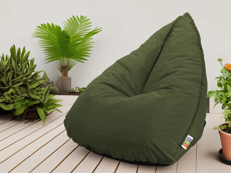 Outdoor Triangle Foam Bag Chair - Olive Green