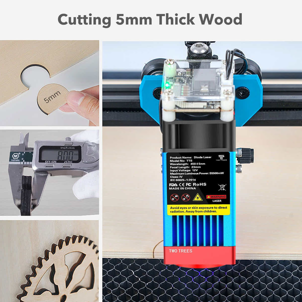 DS BD Laser Engraver Cutter Cutting Machine Wood Etcher 40W High Precision