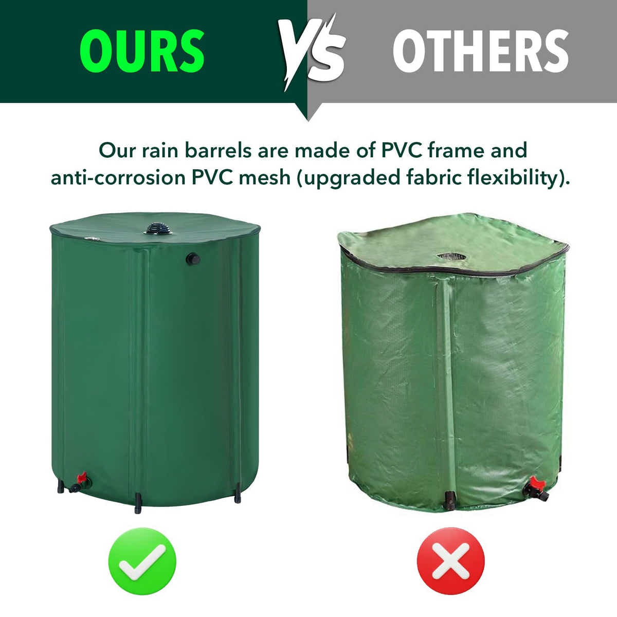 DS BD Rain Water Tank Barrel 225L Rainwater Collection Container Harvesting 59