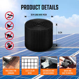 DS BD Solar Panel Bird Wire Mesh Roll Kit Barrier Black Pigeons Squirrels 30M