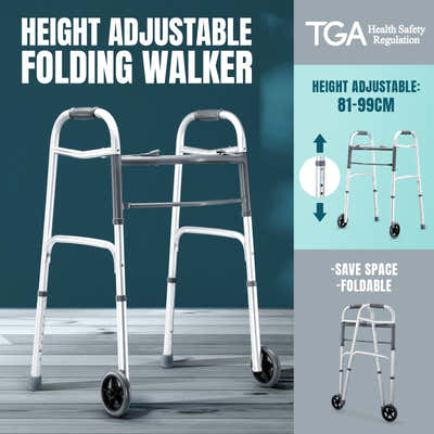 DS BD 3 IN 1 Folding Walker Medical Aid Elderly Mobility Adjustable Height