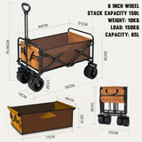 DS BD Folding Garden 150kg Trailer Cart Utility Wagon Barrow Beach Camping