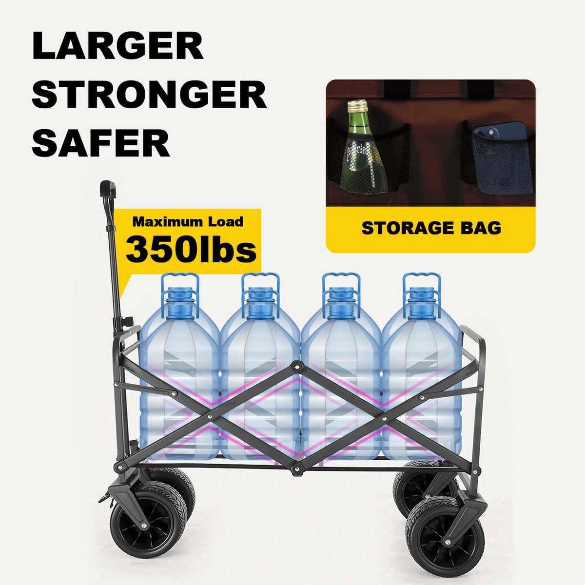 DS BD Folding Garden 150kg Trailer Cart Utility Wagon Barrow Beach Camping