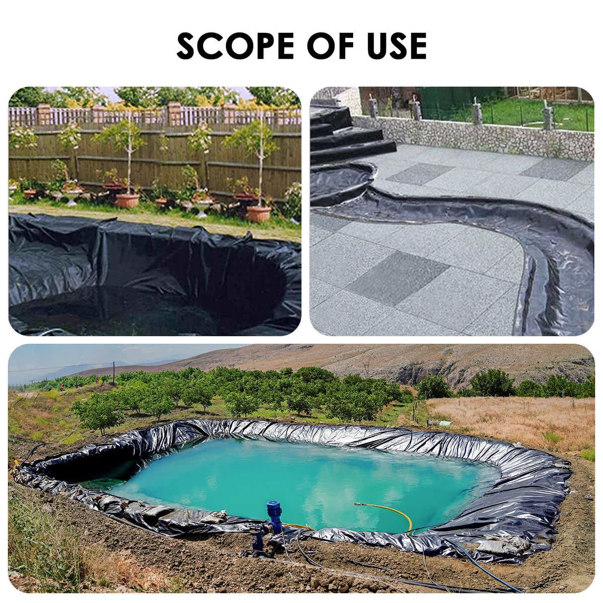 DS BD Pond Liner 10x6M Fish Waterfall Water Pad Heavy Duty Landscaping 0.2mm