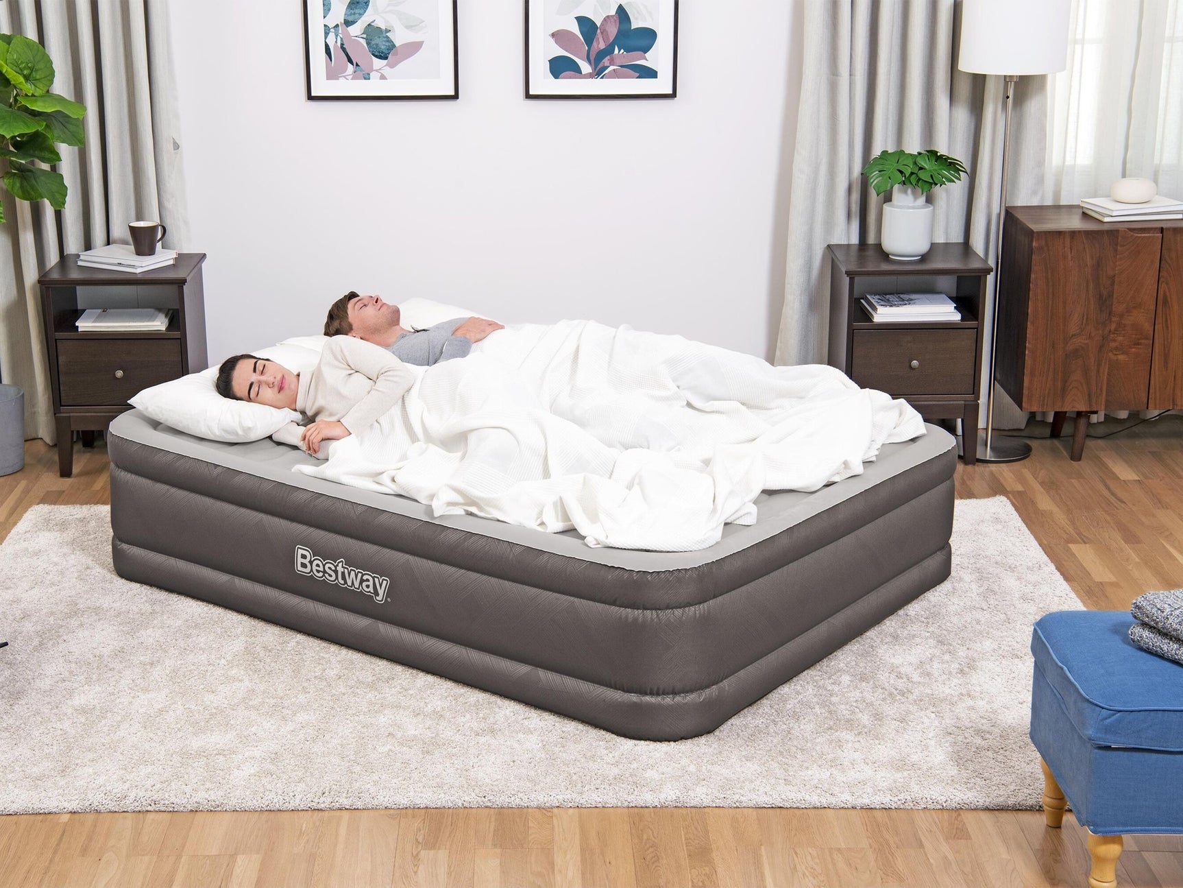 DS Bestway Fortech Air Mattress Queen Built-in AC pump