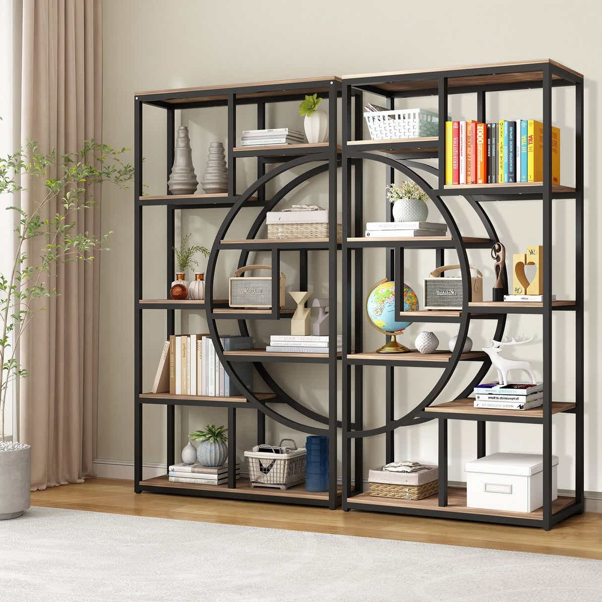 DS BD Bookshelf Display Tier Shelf CD DVD Photo Storage Media Plant Metal Black