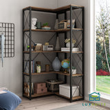 DS BD Bookshelf Corner Shelf 4 Tier CD DVD Photo Storage Media Metal Black