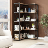 DS BD Bookshelf Corner Shelf 4 Tier CD DVD Photo Storage Media Metal Black