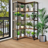 DS BD Bookshelf Corner Shelf 4 Tier CD DVD Photo Storage Media Metal Black