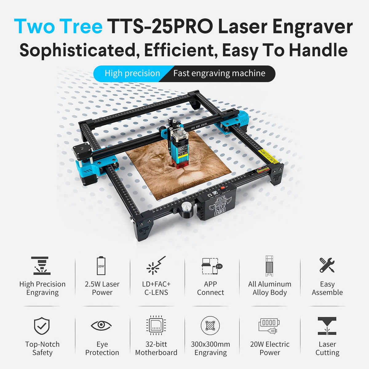 DS BD Laser Engraving Cutter Cutting Machine Wood Leather DIY 20w High Accuracy
