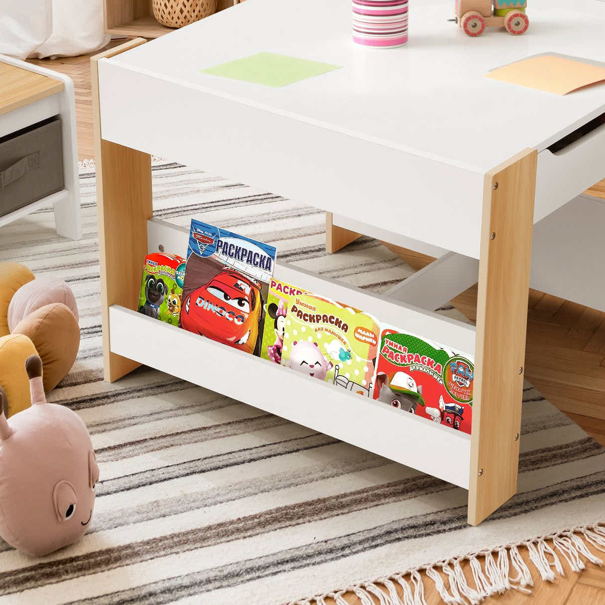 DS BD 4 IN 1 Kids Chairs Set Activity Centre Picnic Play Drawing Storage Desk