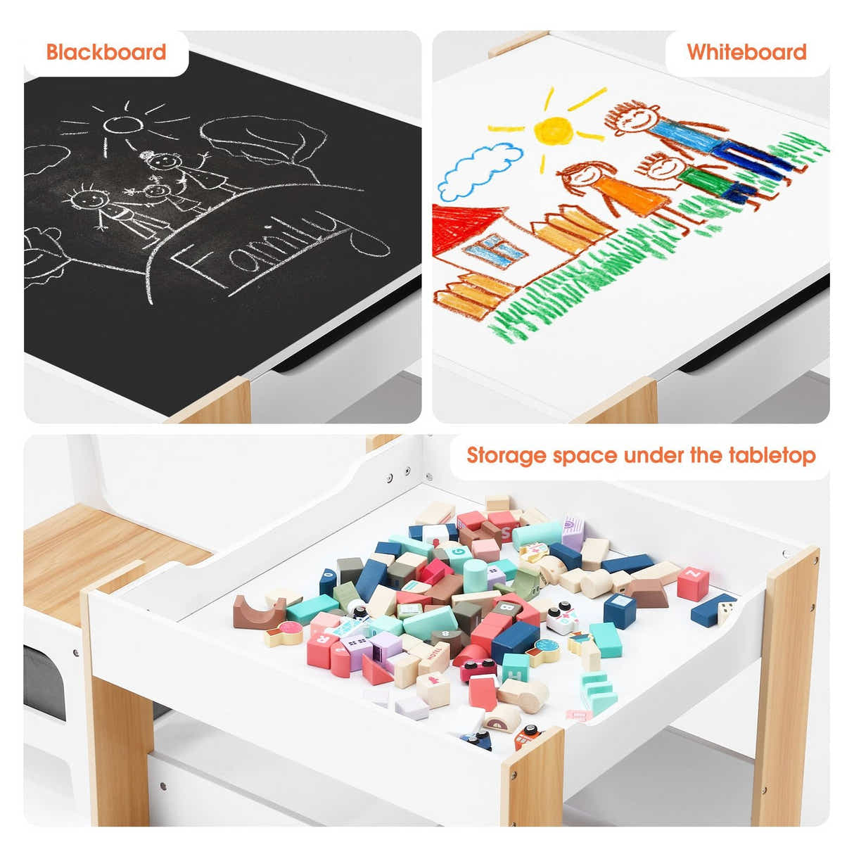 DS BD 4 IN 1 Kids Chairs Set Activity Centre Picnic Play Drawing Storage Desk