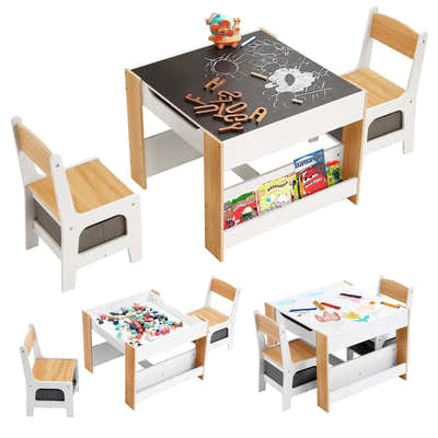 DS BD 4 IN 1 Kids Chairs Set Activity Centre Picnic Play Drawing Storage Desk