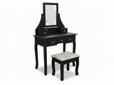 Dressing Table with Stool Black - 74.5 cm