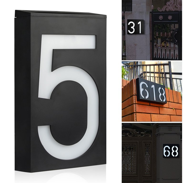 DS BS LED Outdoor Solar House Number Light Sign 8