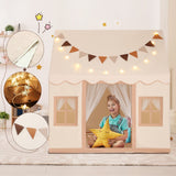 DS BD Kids Tent Playhouse Princess Castle Mat Star Banner 1 Door 3 Windows Toys