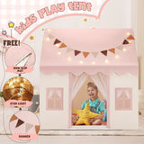 DS BD Kids Playhouse Tent Toys Castle Pink Boys Girls Banner 1 Door 3 Windows