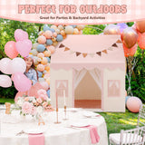 DS BD Kids Playhouse Tent Toys Castle Pink Boys Girls Banner 1 Door 3 Windows
