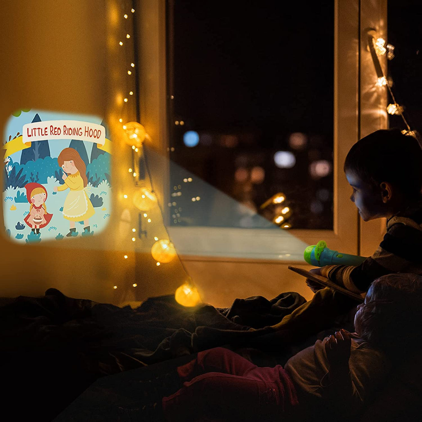 DS BS Kids Night Story Projector Torch with 4 Story