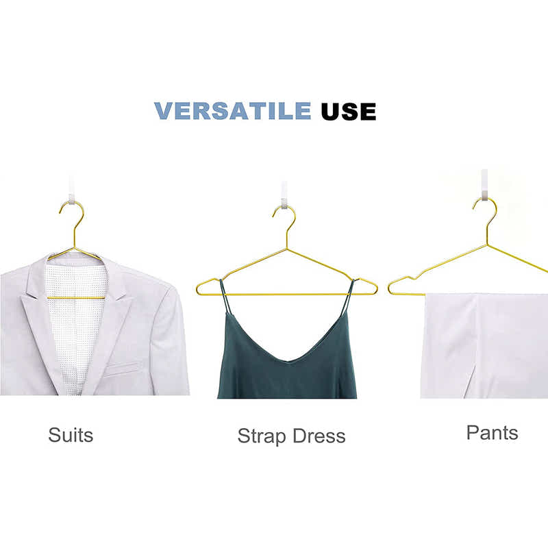 DS BS 10 Pack Heavy Duty Aluminum Alloy Coat Hangers-Sliver