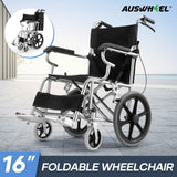 DS BD 16 Inch Folding Wheelchair Mobility Disability Aid Travel Lightweight