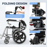 DS BD 16 Inch Folding Wheelchair Mobility Disability Aid Travel Lightweight