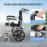 DS BD 16 Inch Folding Wheelchair Mobility Disability Aid Travel Lightweight