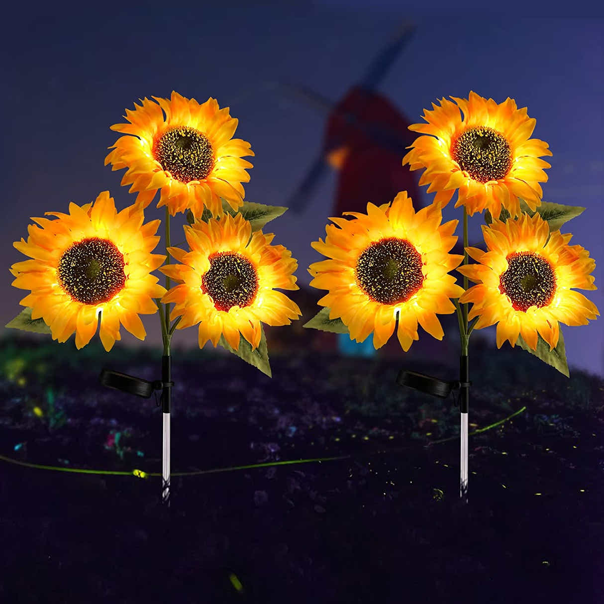 DS BS 3-Head Sunflower Solar Outdoor Garden Lights
