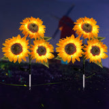 DS BS 3-Head Sunflower Solar Outdoor Garden Lights