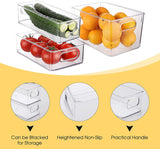 DS BS 5Pcs Clear Refrigerator Organizer with Cutout Handles