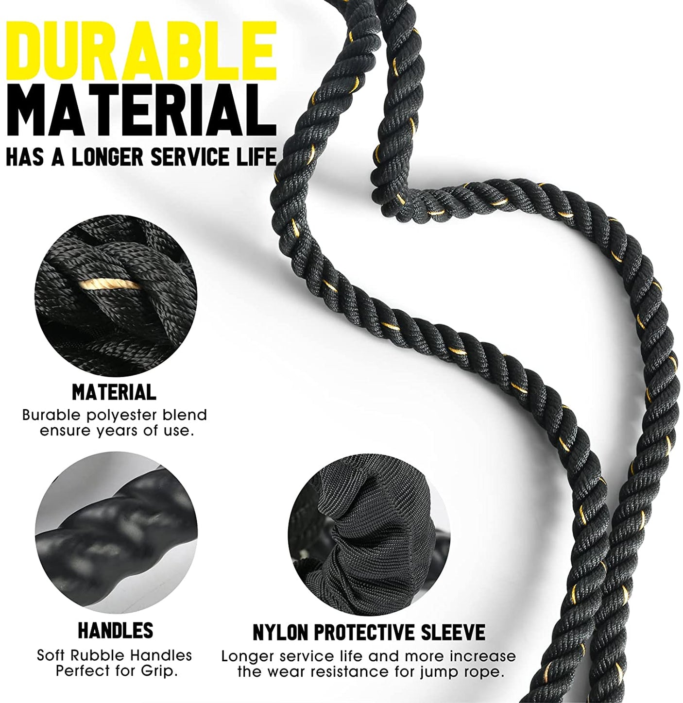 DS BS Heavy Battle Ropes Weighted Fitness Jump Rope 3.8x280cm