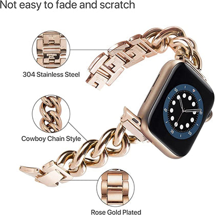 DS BS Stainless Steel Bracelet  With Apple Watch Band for 38- 40- 41MM Rose Gold