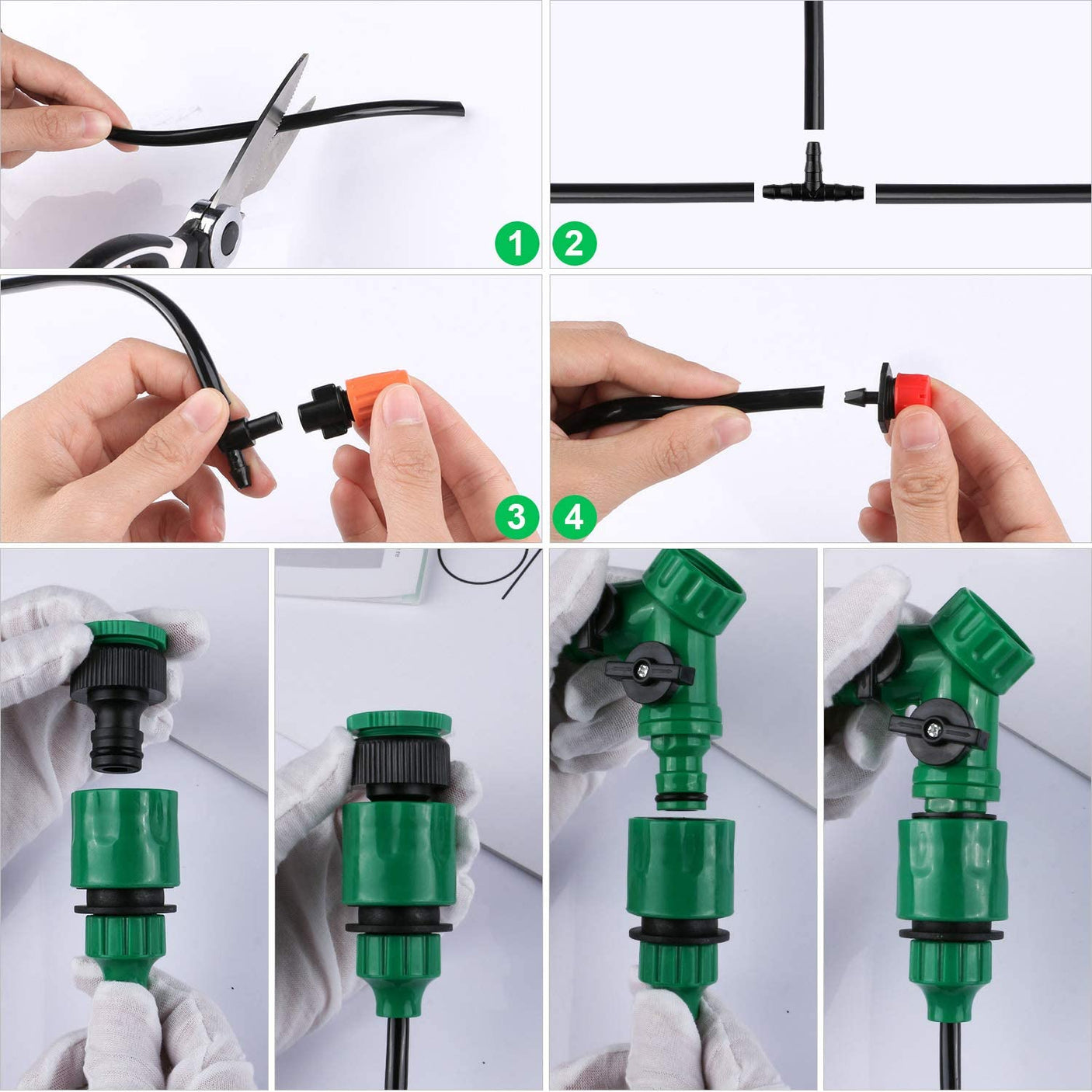 DS BS 148Pcs Watering Drip Irrigation Hose Kit System